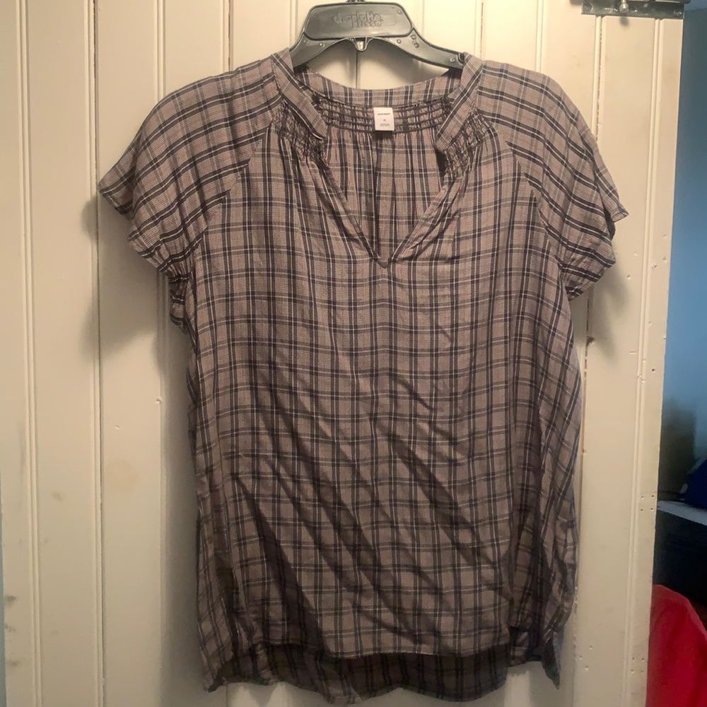 Grey & Pink Plaid Shirt